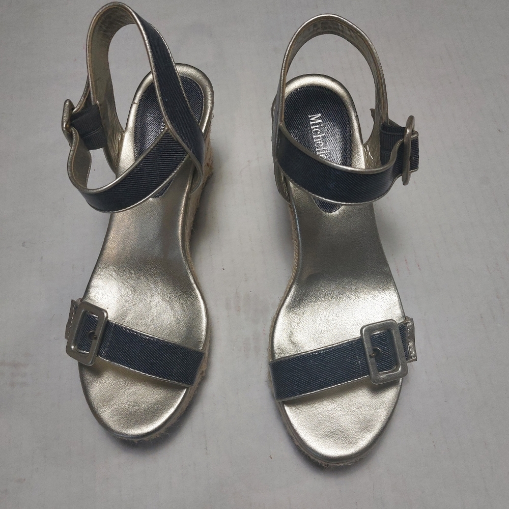 Michelle D Sandals Heels Wedges Size 8 - Picture 2 of 14